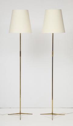 Pair of Danish Brass Floor Lamps - 3933103