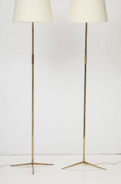 Pair of Danish Brass Floor Lamps - 3933105