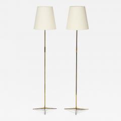 Pair of Danish Brass Floor Lamps - 3935517