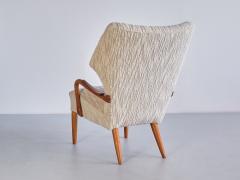 Pair of Danish Cabinetmaker Armchairs in Leli vre Boucl Oak and Teak 1950s - 3435897