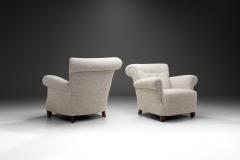 Pair of Danish Cabinetmaker Armchairs with Lacquered Walnut Legs Denmark 1940s - 3665070