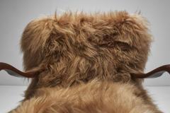 Pair of Danish Easy Chairs in Longhair Sheepskin Denmark 20th Century - 4142679