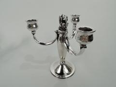 Pair of Danish Modern Jensen Style Sterling Silver 3 Light Candelabra - 3750570