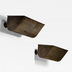 Pair of Danish Modern brass wall lamps - 4522436