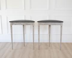 Pair of Danish Neoclassical Painted Demilune Console Tables circa 1920 - 4791402