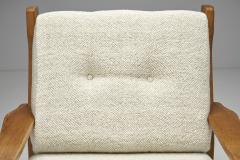 Pair of Danish Oak Easy Chairs with Carved Arm Supports Denmark ca 1950s - 2414260