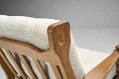 Pair of Danish Oak Easy Chairs with Carved Arm Supports Denmark ca 1950s - 2414270