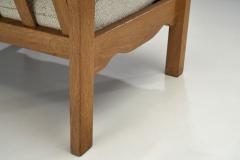 Pair of Danish Oak Easy Chairs with Carved Arm Supports Denmark ca 1950s - 2414271