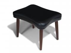 Pair of Danish Ottomans in Original Black Vinyl - 4542653