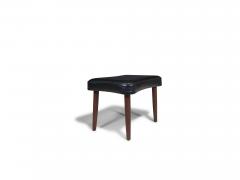 Pair of Danish Ottomans in Original Black Vinyl - 4542655