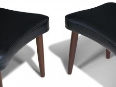 Pair of Danish Ottomans in Original Black Vinyl - 4542657