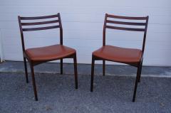 Pair of Danish Rosewood and Leather Side Chairs - 1606468