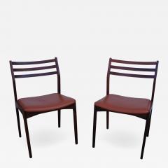 Pair of Danish Rosewood and Leather Side Chairs - 1711374