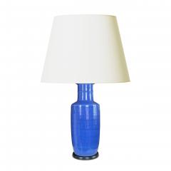 Pair of Danish Tall Vibrant Blue Lamps - 3246494