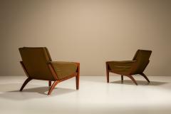 Pair of Danish Vintage Lounge Chairs in Olive Green 1960s - 4485090