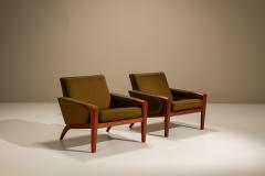 Pair of Danish Vintage Lounge Chairs in Olive Green 1960s - 4485102