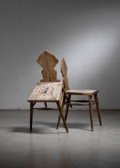 Pair of Danish folk art chairs - 4532530
