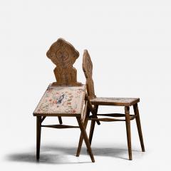Pair of Danish folk art chairs - 4532550