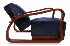 Pair of Dark Blue Velvet Lounge Chairs - 264761