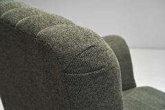 Pair of Dark Green Upholstered Armchairs Scandinavia 1950s - 3898137