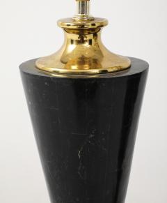 Pair of Dark Marble Designer Table Lamps - 4315238