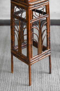 Pair of Dark Wicker Plant Stands - 3854565