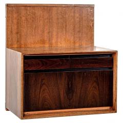 Pair of De Coene Wall Mounted Bedside Tables in Walnut and Rosewood - 4123081