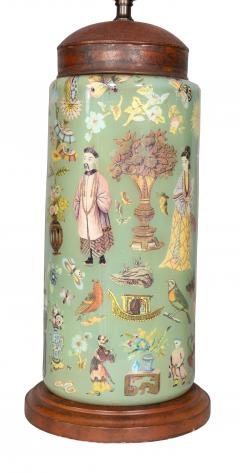 Pair of Decalcomania Glass Table Lamps - 4554993