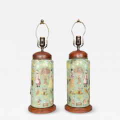 Pair of Decalcomania Glass Table Lamps - 4555314
