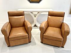 Pair of Deco Club Chairs in Leather - 3984689