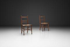 Pair of Decorative Chairs with Rush Seats Europe First half of the 20th Century - 4584396