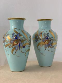 Pair of Decorative Hand Painted Ceramic Vases - 1309915