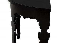 Pair of Demi lune Half Moon Console Tables in Piano Black Lacquer - 1994818