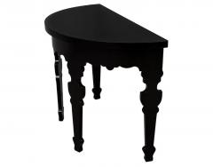 Pair of Demi lune Half Moon Console Tables in Piano Black Lacquer - 1994819