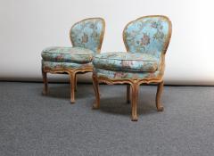 Pair of Diminutive French Louis XV Rococo Boudoir Slipper Chairs - 2148725