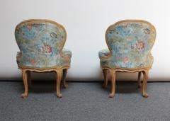 Pair of Diminutive French Louis XV Rococo Boudoir Slipper Chairs