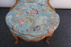 Pair of Diminutive French Louis XV Rococo Boudoir Slipper Chairs