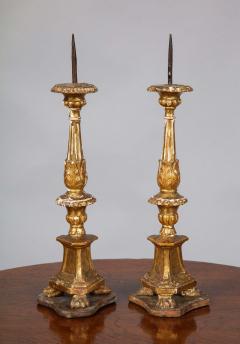 Pair of Diminutive Giltwood Pricket Candlesticks - 1716325