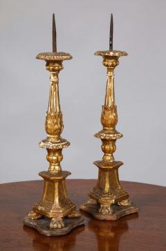 Pair of Diminutive Giltwood Pricket Candlesticks - 1716327