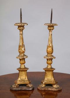 Pair of Diminutive Giltwood Pricket Candlesticks - 1716352