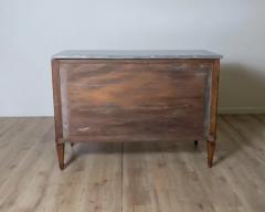 Pair of Directoire Chests in Plum Wood with Original Gray Marble Tops 18th Cent - 4146752