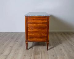 Pair of Directoire Chests in Plum Wood with Original Gray Marble Tops 18th Cent - 4146756