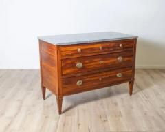 Pair of Directoire Chests in Plum Wood with Original Gray Marble Tops 18th Cent - 4146802
