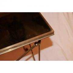 Pair of Directoire Style Black Marble Brass Side Tables - 4206427