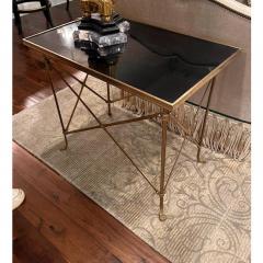 Pair of Directoire Style Black Marble Brass Side Tables - 4206430