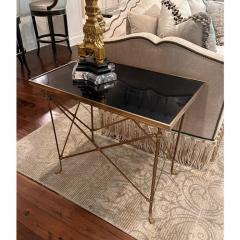 Pair of Directoire Style Black Marble Brass Side Tables - 4206431