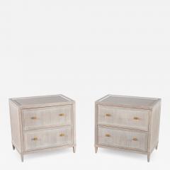 Pair of Distressed Washed Oak Nightstands End Tables - 3012238