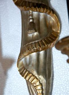 Pair of Dorothy Draper Style Gilded Wall Sconces - 3013192