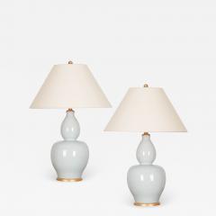 Pair of Double Gourd Ceramic Table Lamps - 1655976