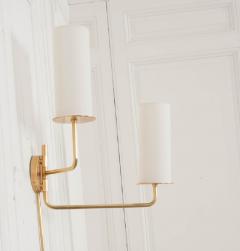 Pair of Double Swing Arm Brass Sconces - 1191949